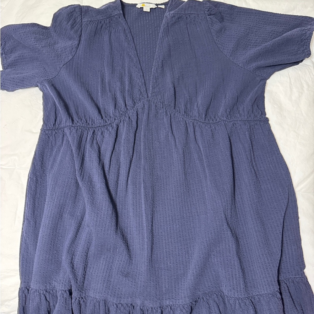 Boden Navy Seersucker Cotton Dress